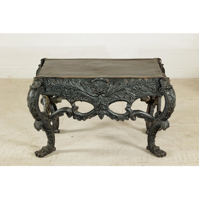 Bronze Late 20th Century Bronze Table with Sculpted Lion Heads, Paw Feet, and Ornate Foliage Detailing For Sale - Image 8 of 18