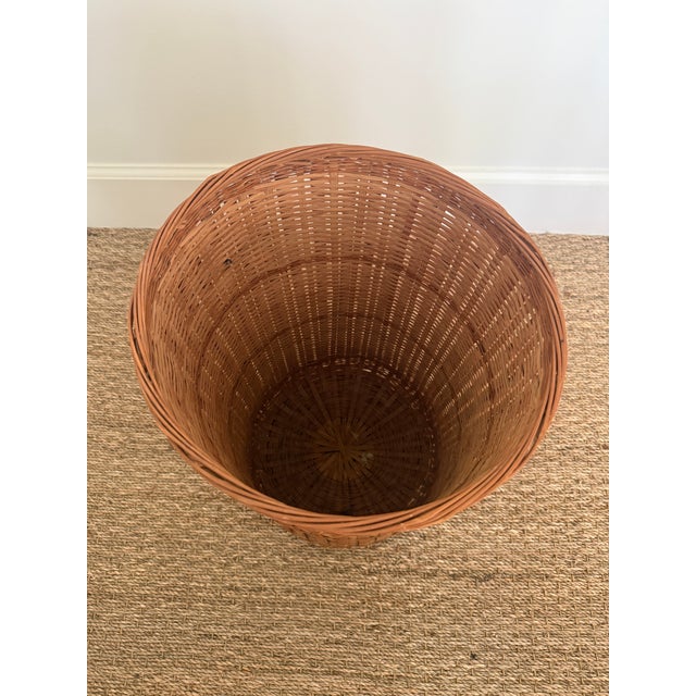 Asian Vintage Woven Rattan Umbrella Stand For Sale - Image 3 of 5