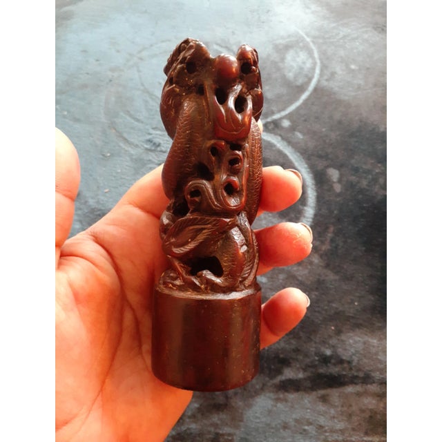 1920 Chinese Carved Soapstone Dragon Figurine For Sale In Dallas - Image 6 of 6