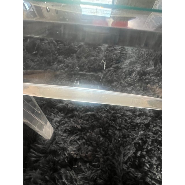 1970s Mid Century/ Hollywood Regency Heavy Rectangular Lucite / Acrylic Coffee Table For Sale - Image 11 of 12