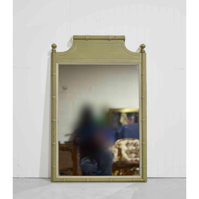 Hollywood Regency Vintage Hollywood Regency Faux Bamboo Wall Mirror by Henry Link For Sale - Image 3 of 9