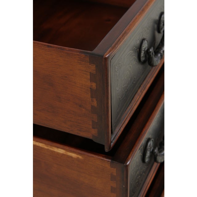 Wood Theodore Alexander Embossed Brass Surface Chest For Sale - Image 7 of 15
