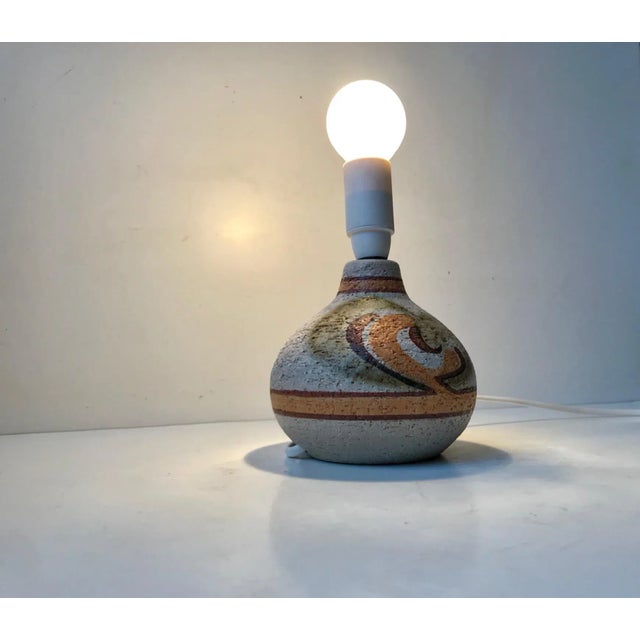 1970s Chamotte Ceramic Table Lamp by Noomi Backhausen for Søholm, 1970s For Sale - Image 5 of 7