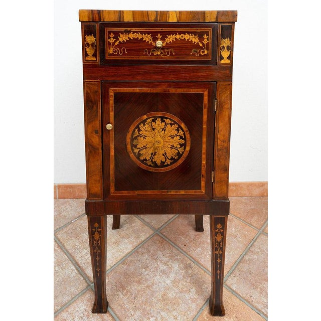 Antique Lombard Louis XVI Chest of Drawers in Precious Exotic Woods, Late 18th Century For Sale - Image 3 of 6