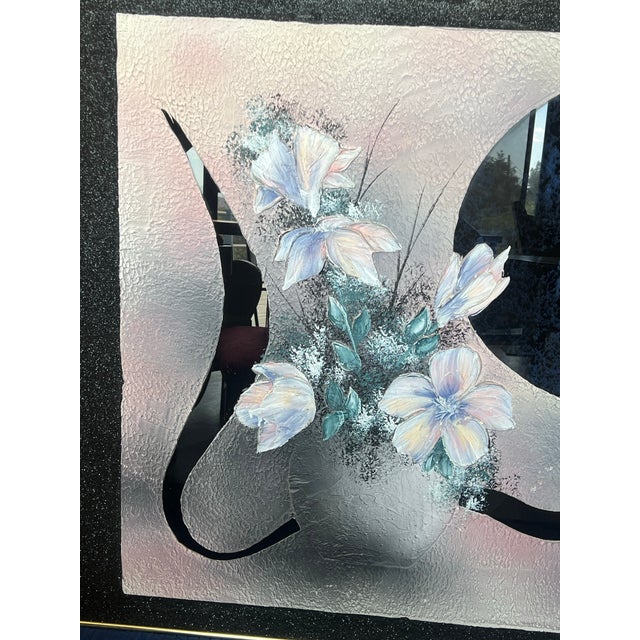 Vintage Large Postmodern 1980s Memphis Laurel Wall Art Mirror Painting Rare Deco 80s For Sale In Palm Springs - Image 6 of 12