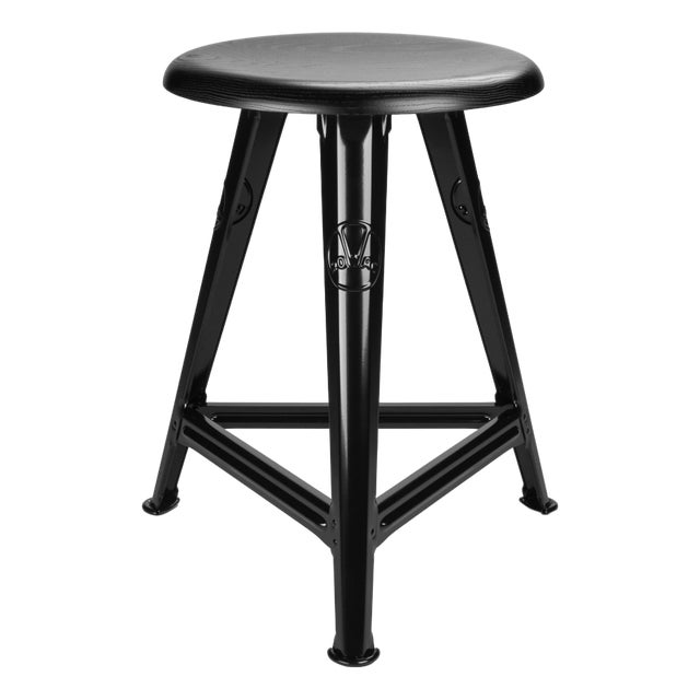 Rowac-Schemel Stool in Black Ash by Karl Robert Wagner for Rowac For Sale
