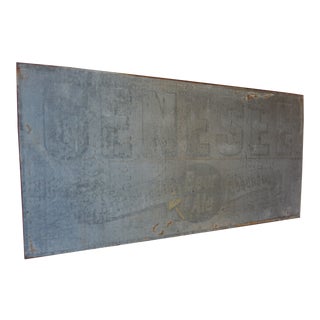 Antique Large Zinc Genesee Ale Sign For Sale