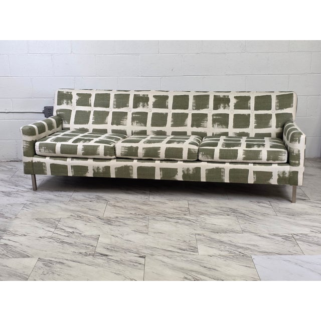 Add Some Color & Sophistication To Your Home With This Immaculate Mid Century Sofa! Freshly Upholstered In A Moss Green...