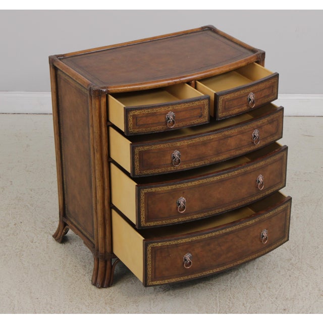 1990s Maitland Smith Bamboo Form Leather Surface Chest For Sale - Image 5 of 14