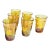 Vintage Mid Century Indiana Glass Harvest Grape Iridescent Marigold Carnival Juice Tumbler Barware Glasses – Set of 6 For Sale