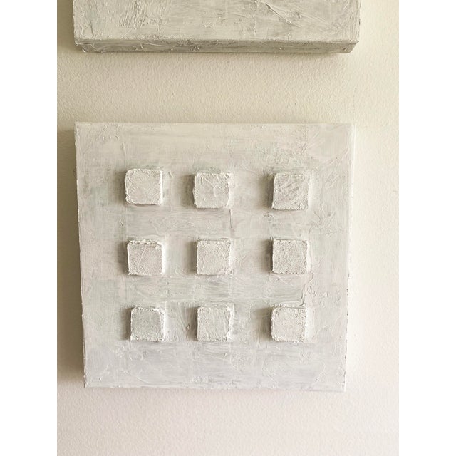 Abstract Plaster Textured Art Urban Modern Abstract Style Imitation Cement Block by Tatiana Duperault - Set of 2 For Sale - Image 3 of 5