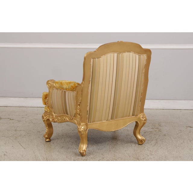 Textile Pair of French Rococo Style Upholstered Armchairs For Sale - Image 7 of 18