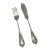 1980s Silver Pair Fish Eaters, Fish Fork & Fish Knife, Lily. For Sale