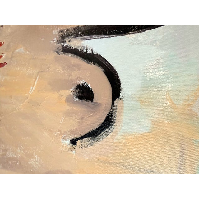 Abstract Contemporary 'In Conversation' Original Acrylic Painting by Sara Ward For Sale - Image 3 of 7
