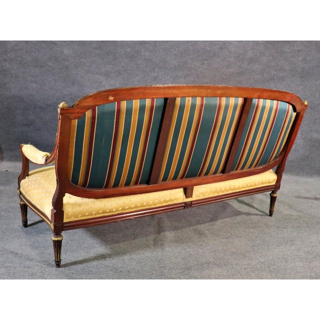 Superb Quality Louis XVI Bronze Mounted Sofa Settee Manner of Francois Linke For Sale - Image 10 of 12