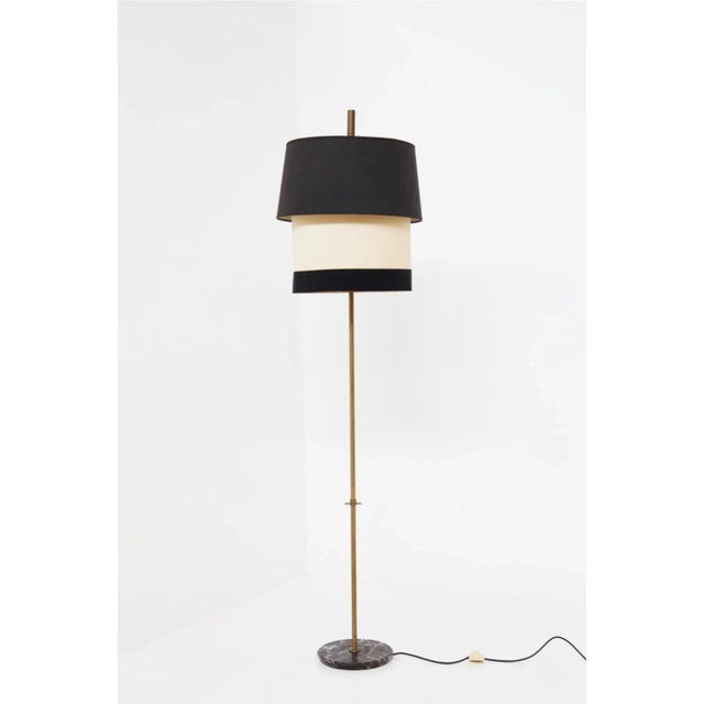 Floor Lamp in Marble and Brass attributed to Angelo Ostuni, 1960s For Sale - Image 9 of 9