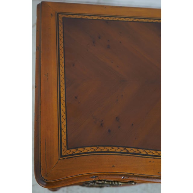 Pair of Alfonso Marina Mahogany Bow Front Inlaid Nightstands For Sale - Image 10 of 18