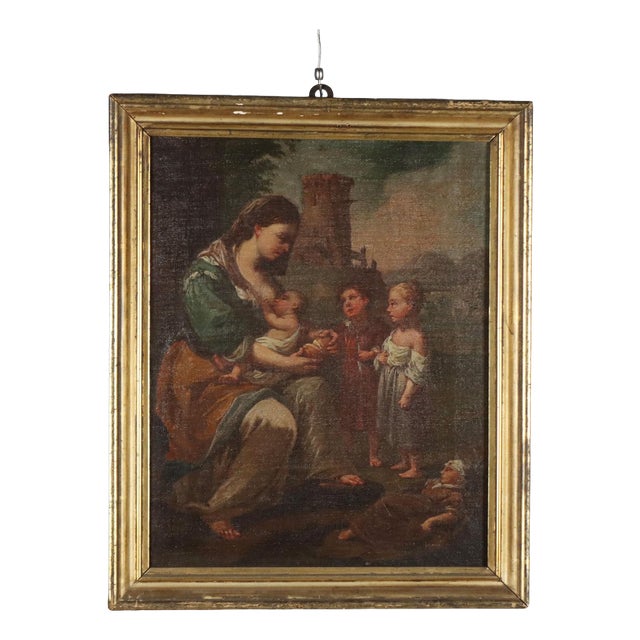 Allegory of Charity, Oil on Canvas For Sale