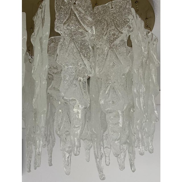 Mid-Century Italian Clear Murano Leaf Flushmount, 1970s For Sale - Image 12 of 17