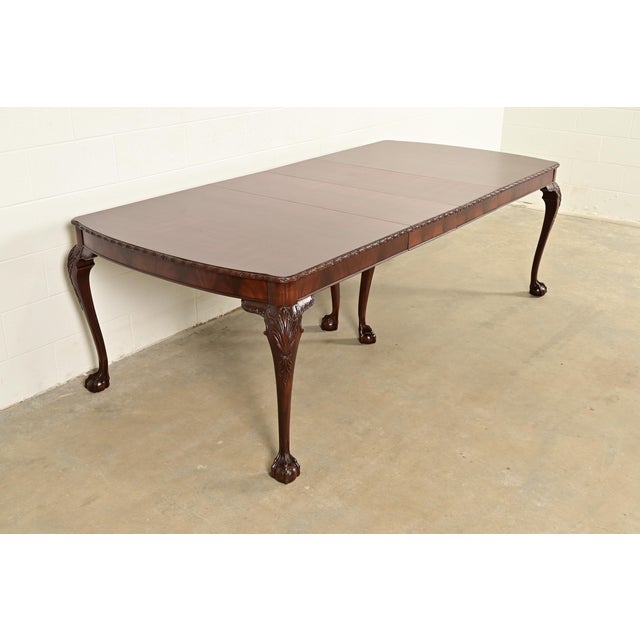 Romweber Chippendale Mahogany Extension Dining Table, Newly Refinished For Sale - Image 15 of 15