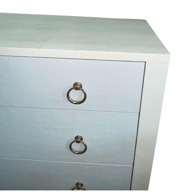 Elegant pair of late 20th century Italian commodes with a clean modern silhouette and refined two-tone finish. Each chest...