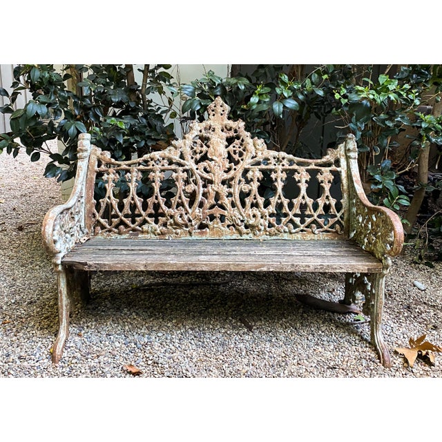 Antique French Cast Iron Garden Bench | Chairish
