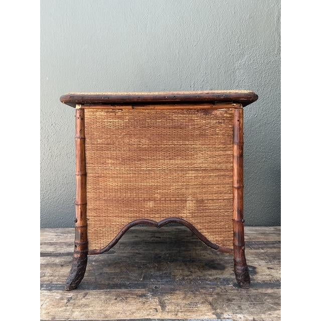Vintage Tortoise Bamboo Sewing Box For Sale In West Palm - Image 6 of 12