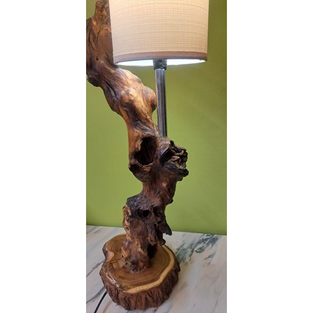 Wood Vintage Vineyard Table Lamp, 1980 For Sale - Image 7 of 13