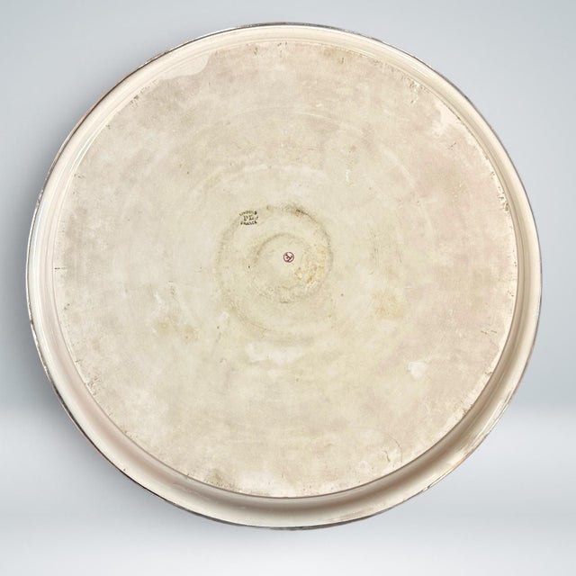 Early 20th Century Early 20th Century La Porcelain Limousine (Pl) , 12" Porcelain Platter W/ Silver Rim For Sale - Image 5 of 7