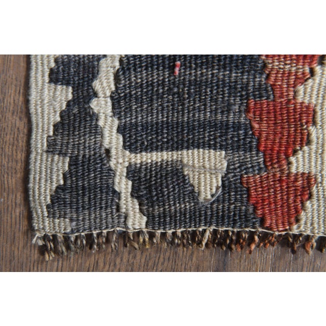 1970s Vintage Handmade Wool Cotton Red Runner Rug For Sale - Image 4 of 11