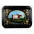 20th Century Hand-Painted English Countryside Art Decorative Metal Tray For Sale