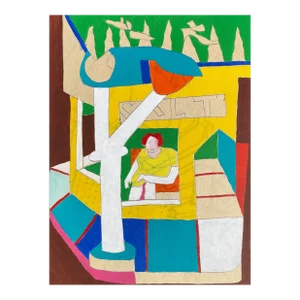1970s Larry Connatser Streetscene Painting