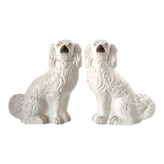 19th-Century Victorian Staffordshire King Charles Dogs For Sale