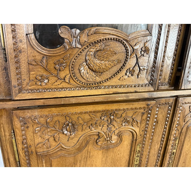1840’s Antique Oak French Bookcase For Sale - Image 4 of 7