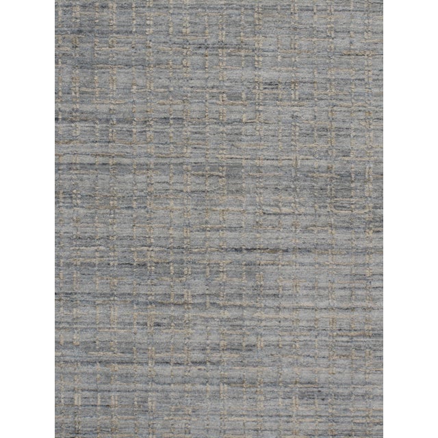 Contemporary Blue & Beige Handwoven Rug 8' X 10' For Sale In New York - Image 6 of 10