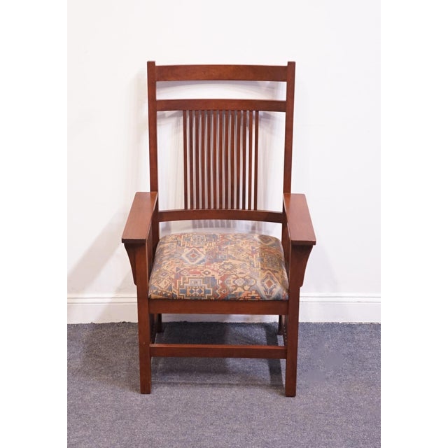 Contemporary Canal Dover Solid Quarter Sawn Oak Contemporary Mission Style Dining Arm Chair For Sale - Image 3 of 10