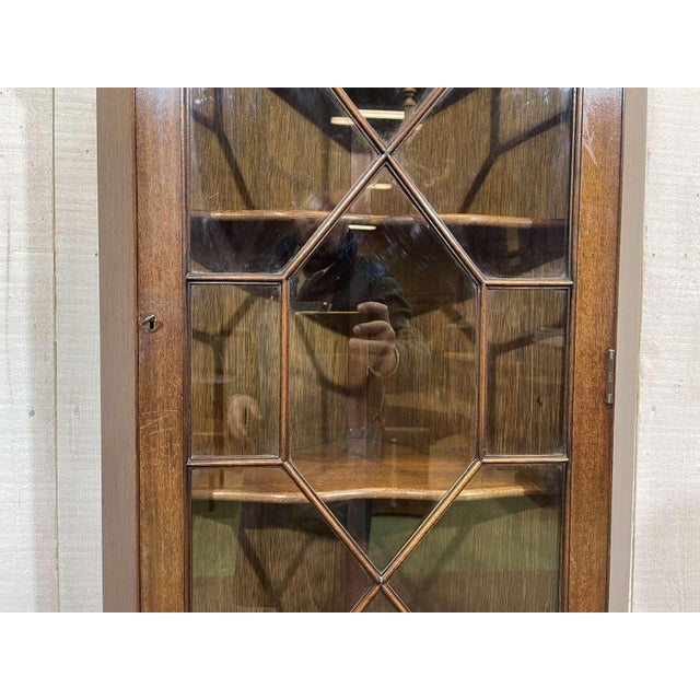 Wood Vintage English Mahogany Corner Cabinet, 1950s For Sale - Image 7 of 12