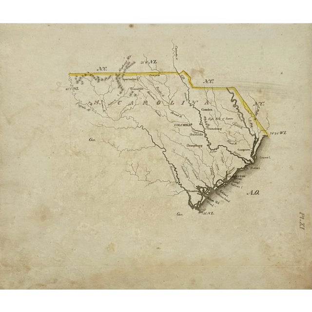 Traditional South Carolina Map by Luke Drury, 1822 For Sale - Image 3 of 3