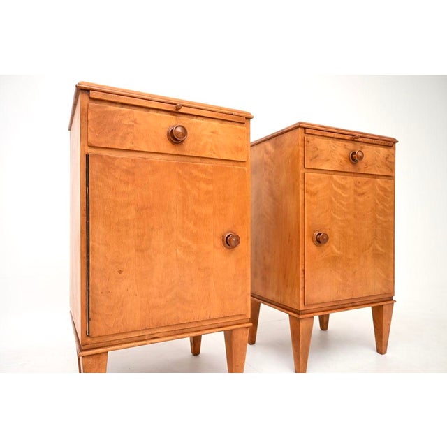 Vintage Swedish Satin Birch Bedside Cabinets, 1950s, Set of 2 For Sale - Image 12 of 14