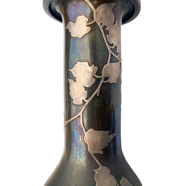 Heintz Art Metal Shop 1900 Heintz Art Metal Shop Silver Crafted Table Lamp For Sale - Image 4 of 13