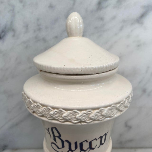 Ceramic Antique Italian Apothecary Jar Venetian Porcelain Urn Large For Sale - Image 7 of 11