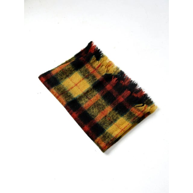 Vintage Scottish Wool Plaid Throw Blanket For Sale - Image 10 of 11