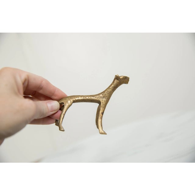 African Vintage African Bronze Cheetah For Sale - Image 3 of 6