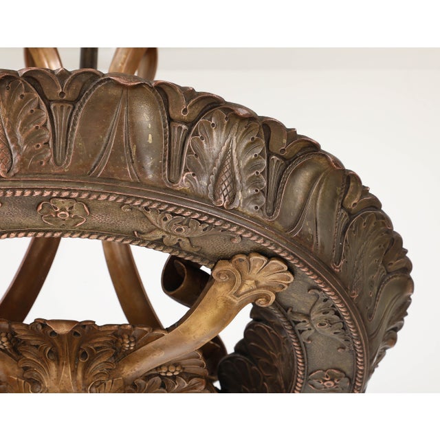 1930s 1930's French Bronze Chandelier For Sale - Image 5 of 18