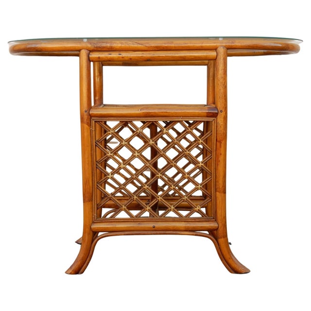 Vintage Rattan & Cane Bistro Table and Chair Honeymoon Set - Set of 3 For Sale - Image 11 of 11