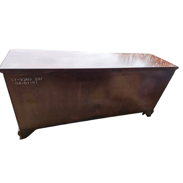 Brown 1990s Ethan Allen Georgian Court Dresser Chest of Drawers Cherry Chippendale Sideboard For Sale - Image 8 of 17