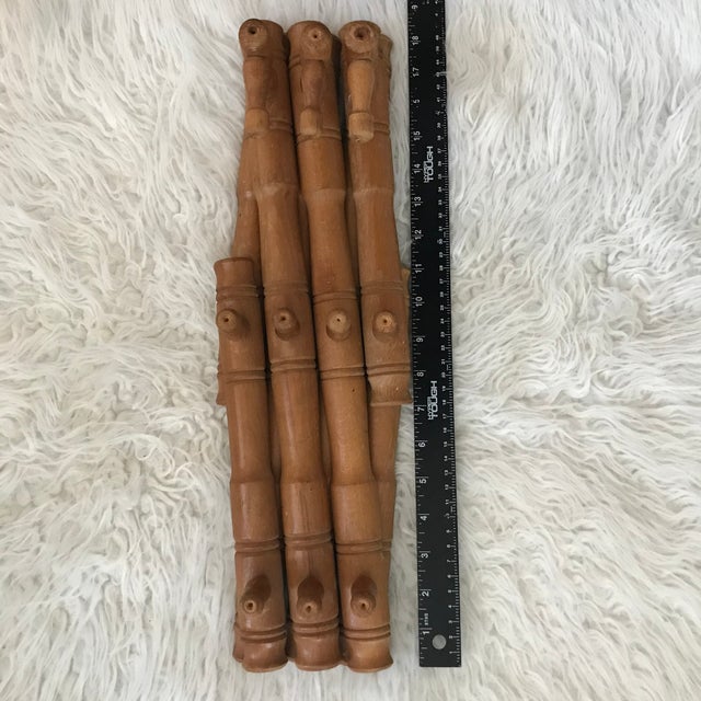Mid 20th Century Bulgarian Faux Bamboo Accordion Wall Hook Rack
