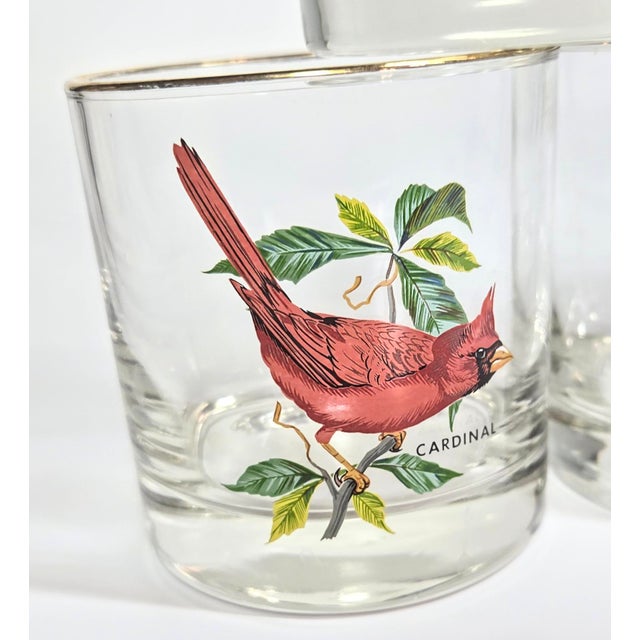 Birdwatchers Songbird Lowball Glasses- Set of Six For Sale - Image 6 of 12