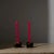 Chinoiserie Asparagus Beeswax Taper Candles in Dragonfruit Pink Set of Four For Sale - Image 3 of 5