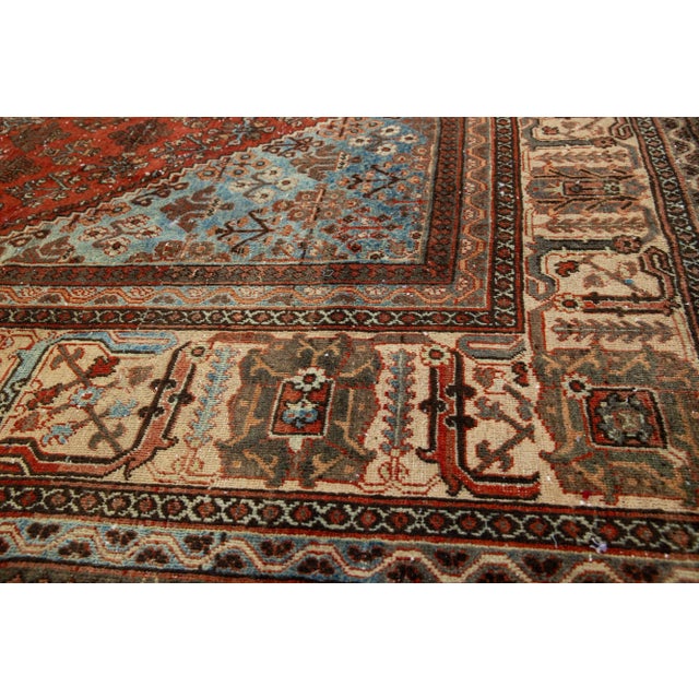 Persian 1930s Red Handmade Josheghan Persian Wool Rug With Allover Motif For Sale - Image 3 of 9